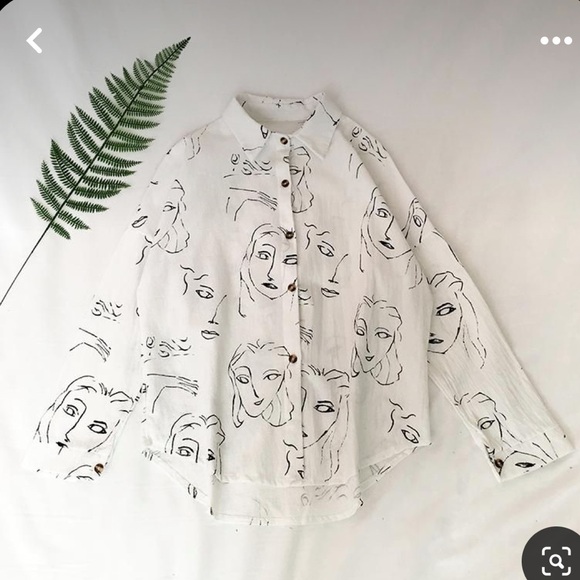 Abstract Face Button Down - Picture 3 of 10